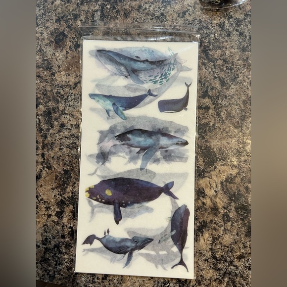 $3 WHALE STICKERS. 3 SHEETS. $3 if bundled - Picture 3 of 4